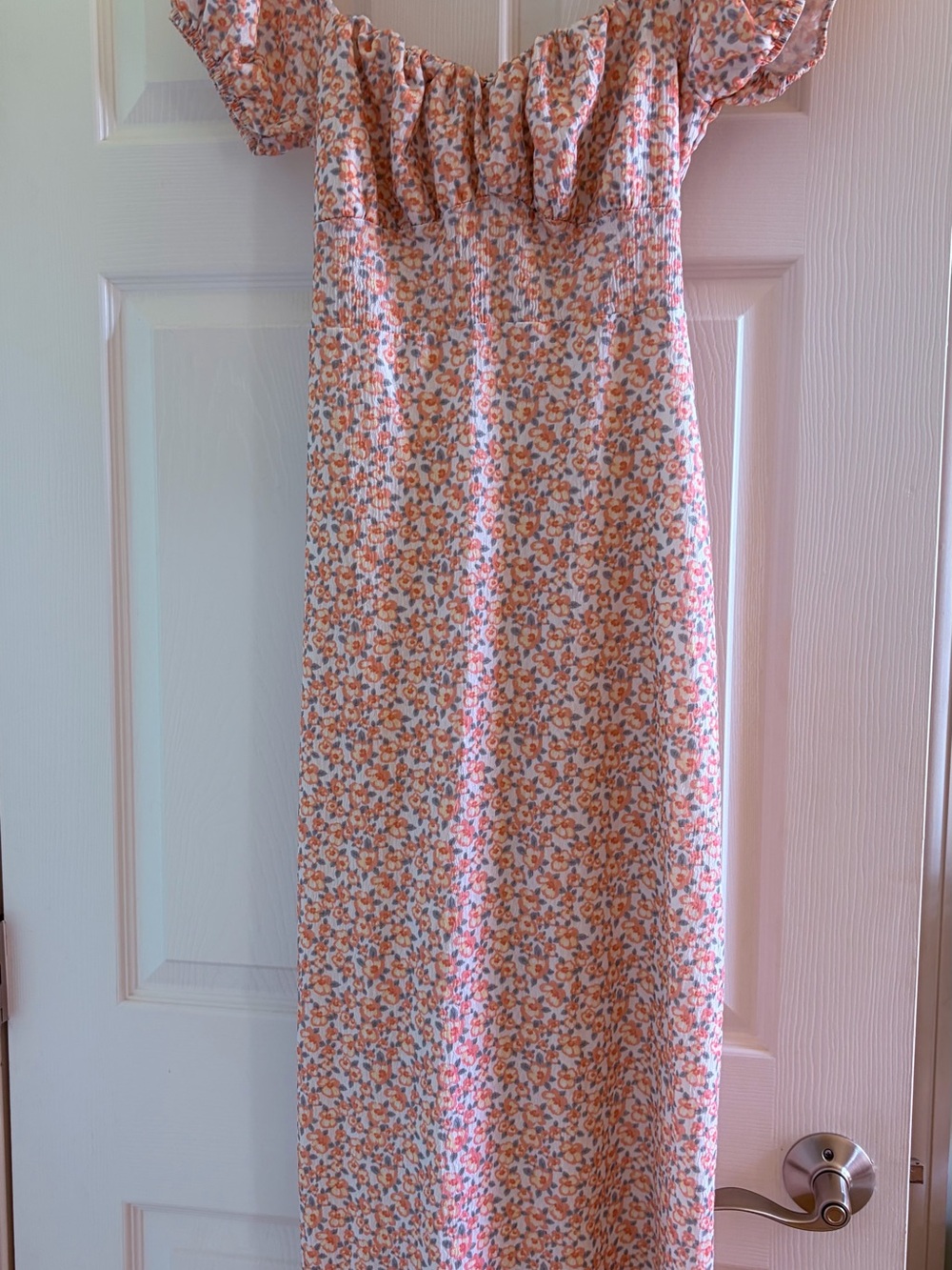 Altar'd State Peach and Cream Floral Maxi Dress